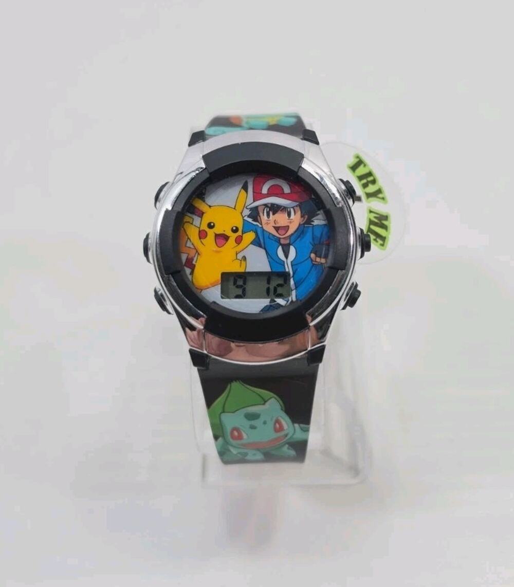Pokemon Pikachu & Ash Digital Flashing LCD Digital Watch New Battery W256